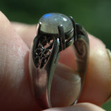 Blue Flash Labradorite ring side view