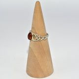 Amber 925 silver Celtic ring