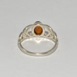 sterling silver  Amber Celtic ring, back view