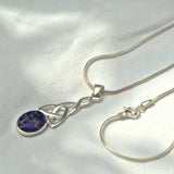 Celtic silver and Lapis Lazuli pendant