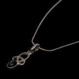 Celtic solid silver Tourmaline necklace