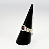 Celtic Design Garnet silver ring