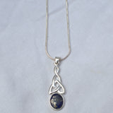 solid silver Lapis Celtic pendant necklace