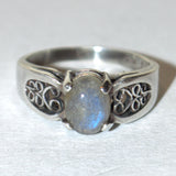 solid 925 silver Labradorite Celtic ring
