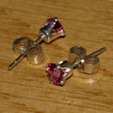 solid 925 silver Pink Topaz earrings