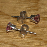 Pink Topaz and silver stud earrings