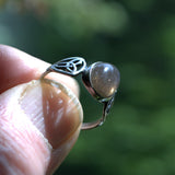 solid 925 silver Labradorite Celtic ring