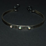 Opal and solid silver stacking bracelet