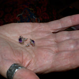mauve Amethyst and silver ear studs