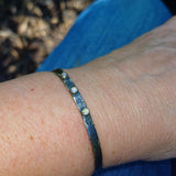 Opal and silver boho stacking bangle