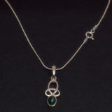 solid silver Tourmaline Celtic pendant