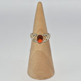 Celtic Amber and silver ring