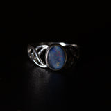silver and Opal Celtic ring