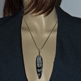 solid 925 silver Orthoceras pendant