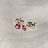 Pink Topaz and solid 925 silver ear studs