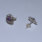 925 silver Amethyst ear studs