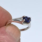 solid silver and Iolite ring