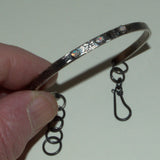 boho Opal and textured silver bracelet