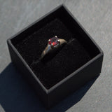 solid 925 silver and Garnet ring