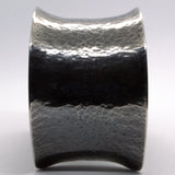 textured silver open cuff bangle
