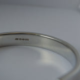 hallmarked silver textured cuff bangle