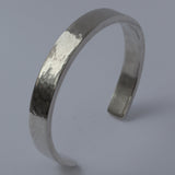 silver open cuff bangle rectangular profile