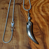 solid silver cast claw pendant necklace