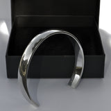 silver open cuff bangle with gift box
