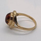 Vintage solid 9ct gold Amber ring