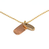 two solid gold ingots pendant necklace