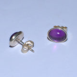 925 silver and Amethyst oval earrings