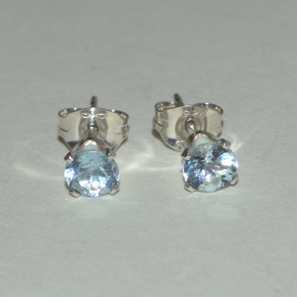 March birthday, Aquamarine stud earrings