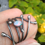 handcrafted Opal and silver ring