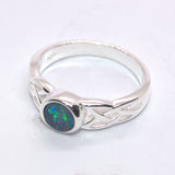 October birthstone Opal silver ring