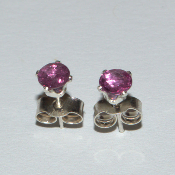 solid silver and Ruby ear studs