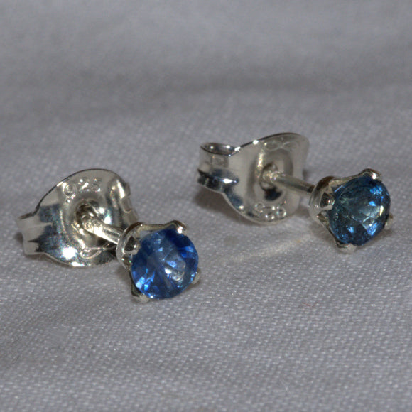 Sapphire solid silver stud earrings