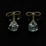 Silver and White Topaz stud earrings