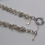 hallmarked silver round multi link chain necklace