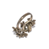 925 silver flower ring, back view