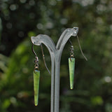 Jade silver and gold drop earrings