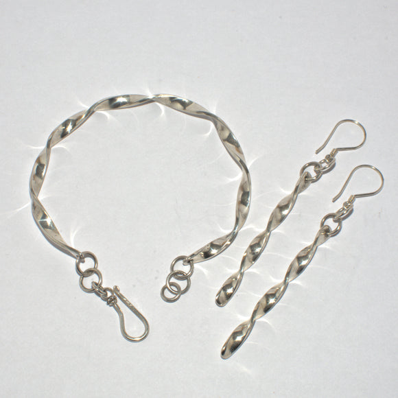 sterling silver twisted jewellery set