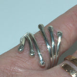 sterling 3 strand rustic ring