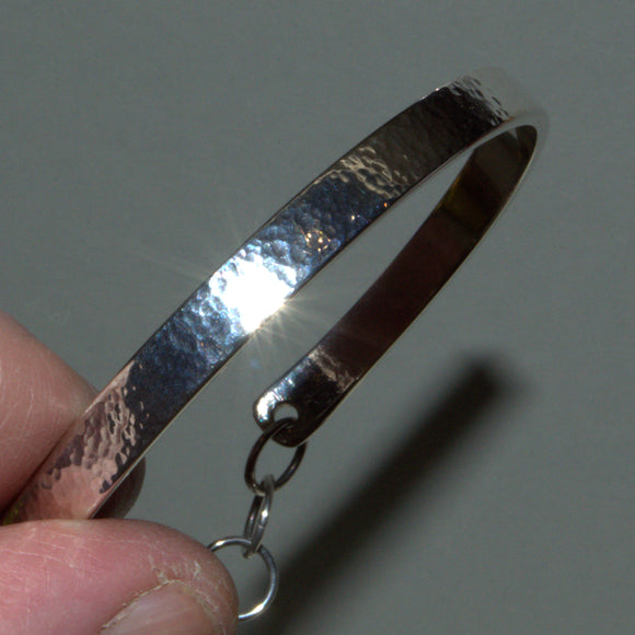 solid silver textured bracelet