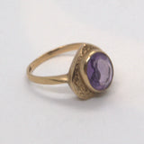 yellow gold and Amethyst heart ring