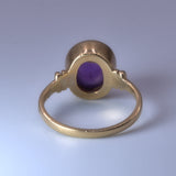 Amethyst solid 9ct gold ring, back view
