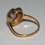 vintage solid 9ct gold Amethyst heart ring