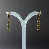 Jade and 9ct gold bead dangle earrings