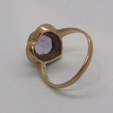 solid 9ct gold Amethyst open back ring reverse view