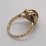 Vintage solid 9ct gold Amber ring