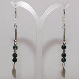 925 silver and Moss Agate earrings